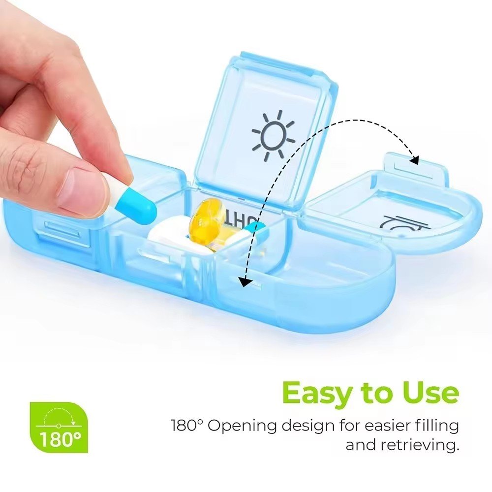 Large 7-Day Portable Pill Organizer 4 Times a Day Plastic Medicine Storage Box Weekly Pill Cases Bin