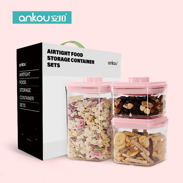 Hot Sales Food Canisters kitchen organizer Durable Sealed Cans Clear Stackable Bpa-Free Pop Up Airtight food storage & container
