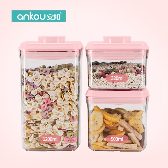 Hot Sales Food Canisters kitchen organizer Durable Sealed Cans Clear Stackable Bpa-Free Pop Up Airtight food storage & container