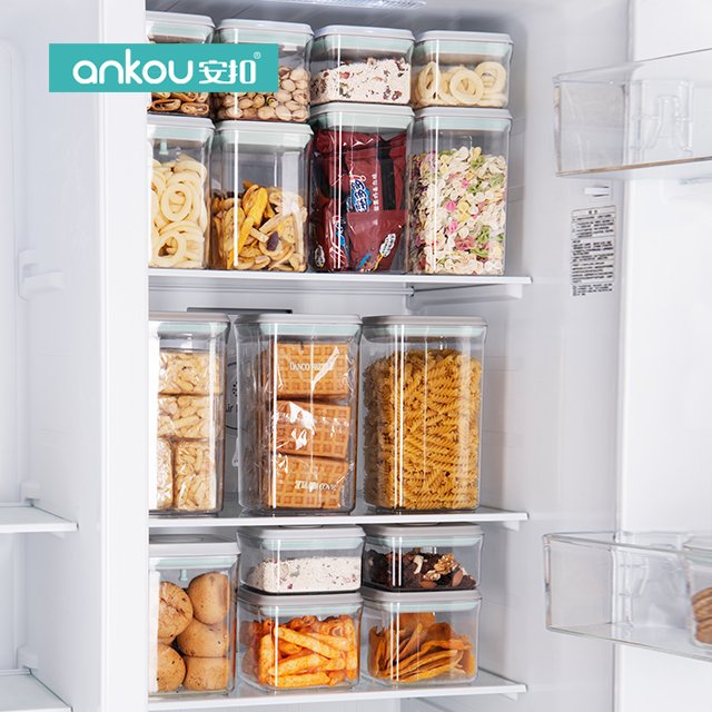 Hot Sales Food Canisters kitchen organizer Durable Sealed Cans Clear Stackable Bpa-Free Pop Up Airtight food storage & container