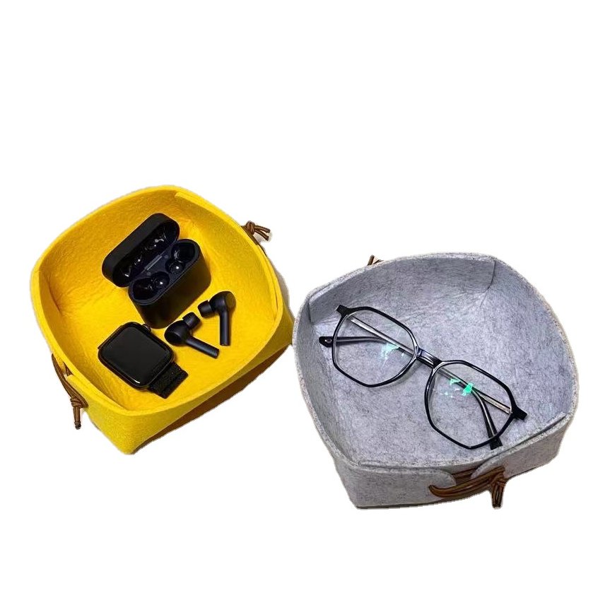 Custom made felt tray foldable handmade small felt storage box