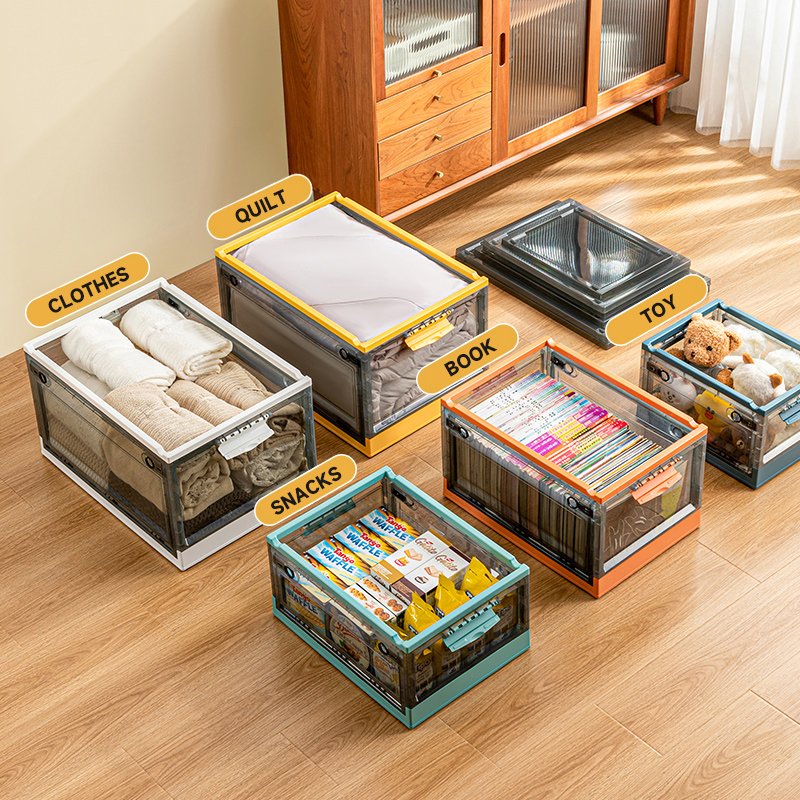 Plastic Storage Basket Outdoor Storage Box Transparent for Outdoor Use Storage Boxes & Bins Carton Single Clothing Organizer