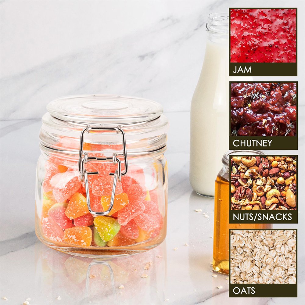 New Collection Kitchen Food Storage Glass Jar With Airtight Glass Lid Canister For Chocolate Candy And Cookies Storage Jar
