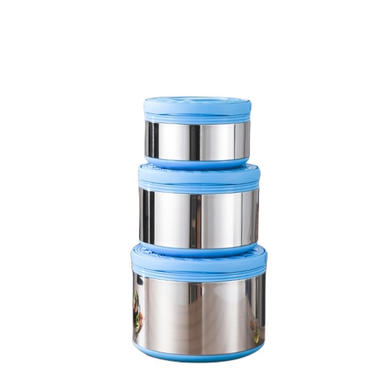 Factory Price Double Wall Stainless Steel Food Storage Container with Handle