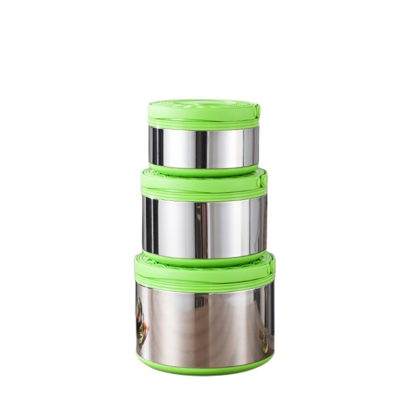 Factory Price Double Wall Stainless Steel Food Storage Container with Handle