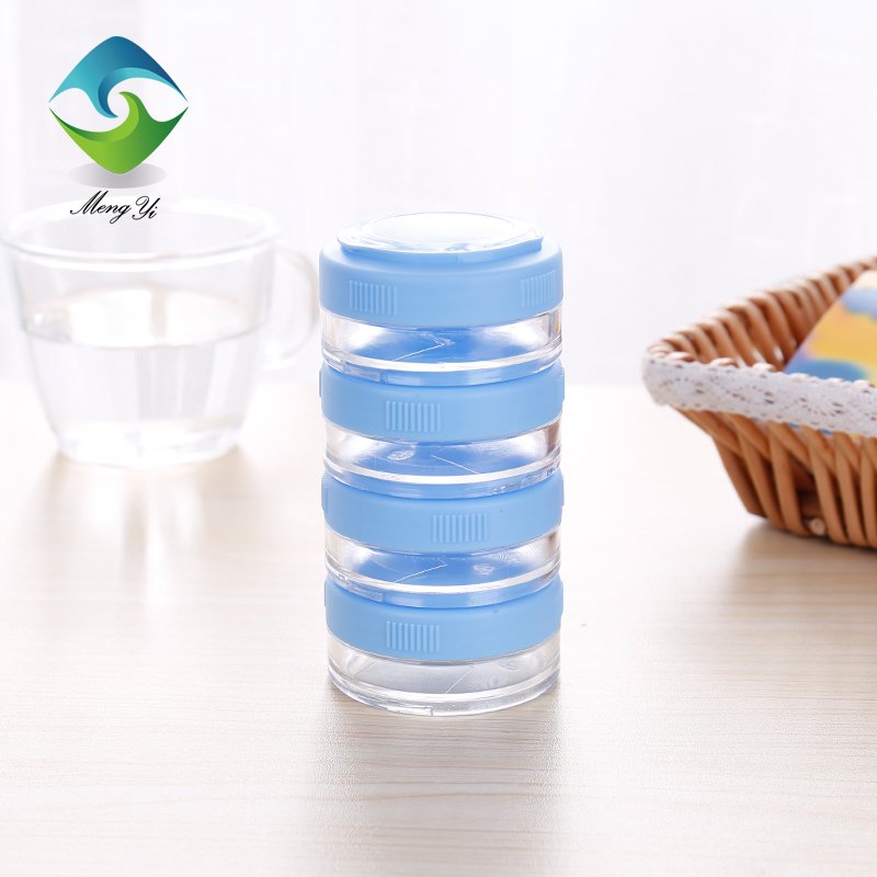4 Stackable Snack Container Set Twist Food Storage Containers Portable Protein Powder Shaker Cup Pill Box