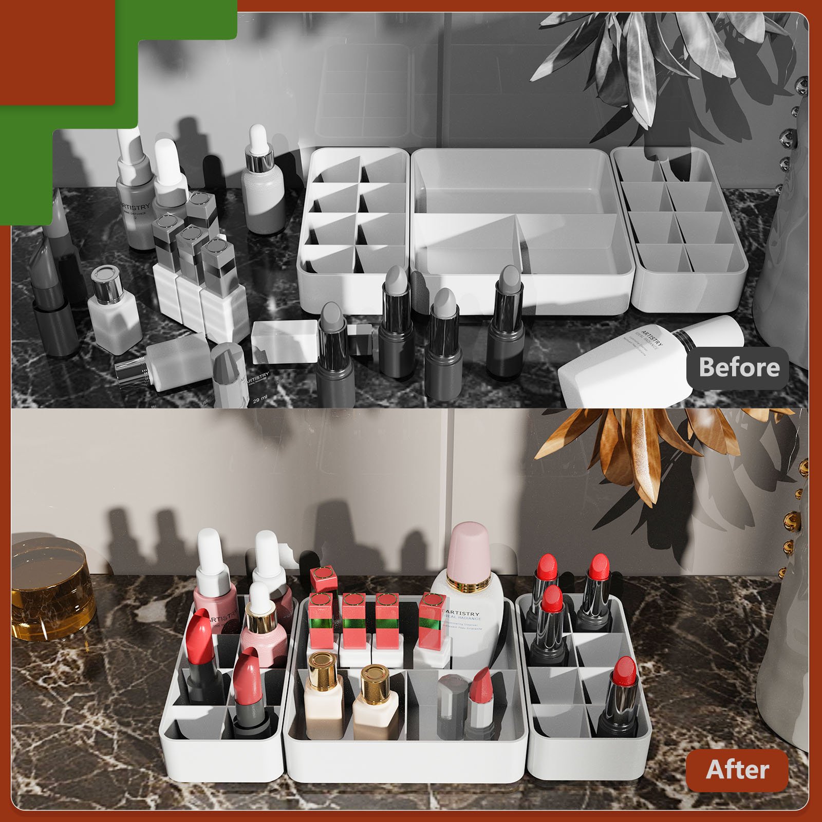Wholesale Price New Large Capacity Bedroom Desktop Organizer Makeup Box Lipstick Skin Care Make Up boxes Cosmetic Storage Box
