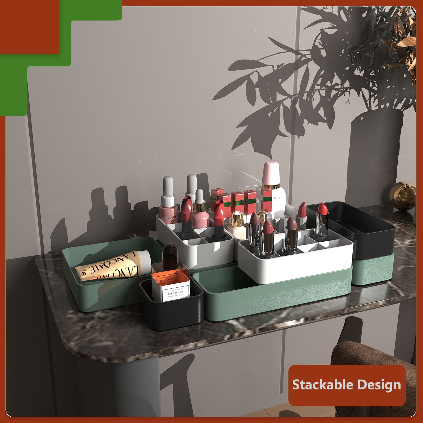 Wholesale Price New Large Capacity Bedroom Desktop Organizer Makeup Box Lipstick Skin Care Make Up boxes Cosmetic Storage Box