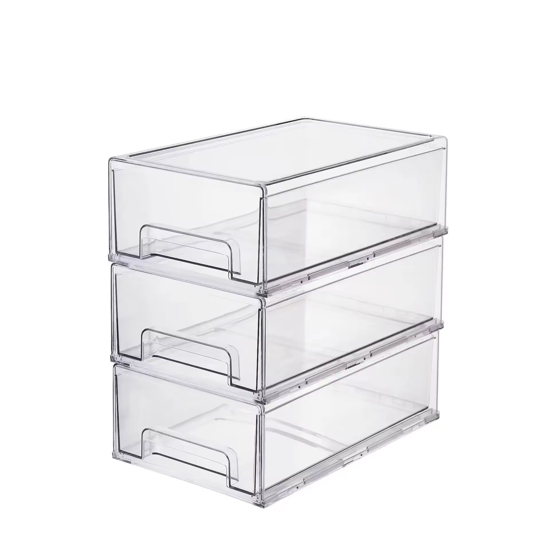Large capacity transparent drawer storage box acrylic rectangular storage container for office stationery books storage