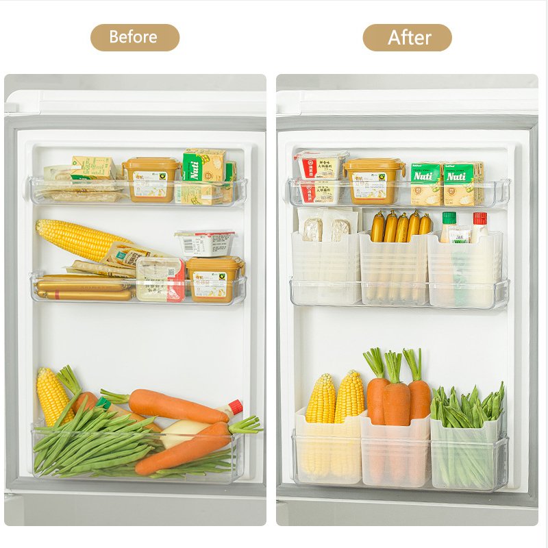 Efficient Fridge Kitchen Transparent Food Storage Containers Set for Organized Cooking