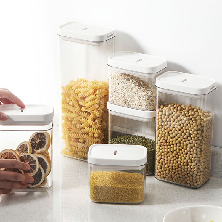 Kitchen Storage Containers with Lids for Flour Sugar and Cereal Plastic Dry Food Canisters