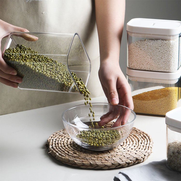 Kitchen Storage Containers with Lids for Flour Sugar and Cereal Plastic Dry Food Canisters