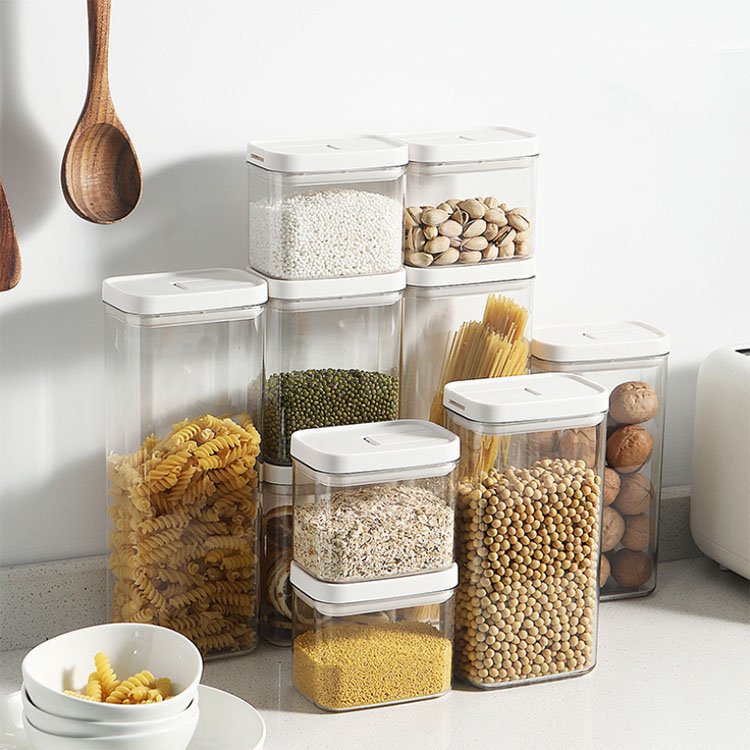Kitchen Storage Containers with Lids for Flour Sugar and Cereal Plastic Dry Food Canisters