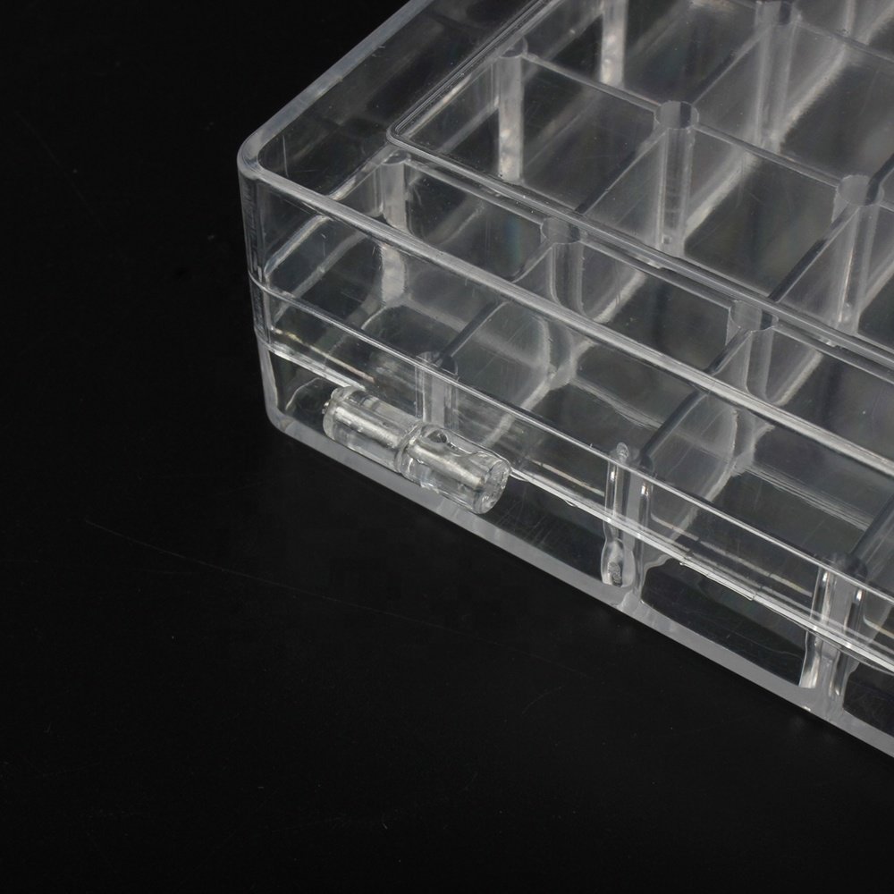 21975 customized transparent plastic sponge brush storage box with dividers