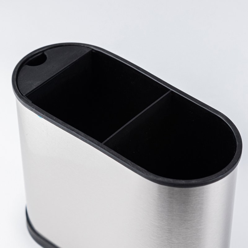 Black/Silver Convenient Luxury Portable Stainless Steel Cutlery Holder Clear Storage Box Kitchen Holder