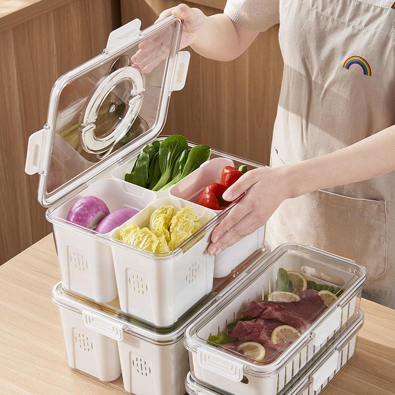New Function Large Capacity Refrigerator Storage Box Kitchen Fresh-keeping Special Freezer Sorting Finishing Sealed Box