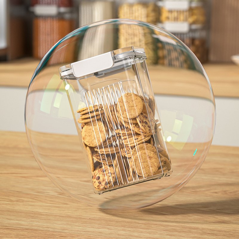 kitchen organizer airtight Plastic Sealed jar Can Storage Box Transparent bulk dry Food cereal Container dispen bin with lids