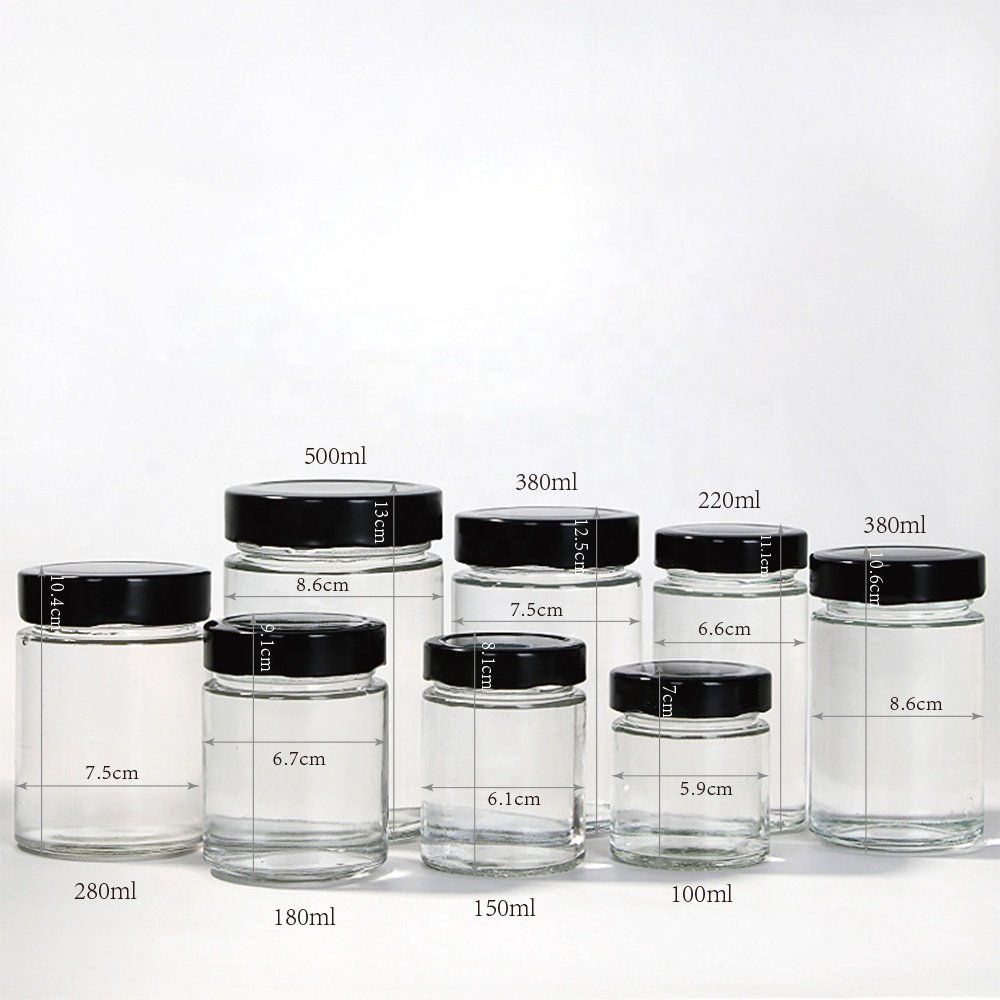 Wholesale Empty 8oz Small Glass Food Storage Jars with Lids 100ml 200ml 300ml Jam Glass Honey Pickle Jar