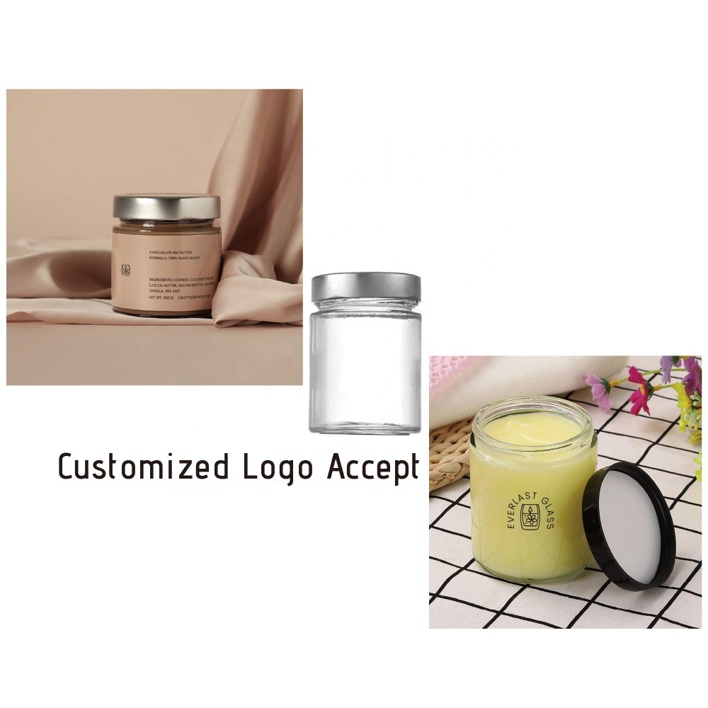 Wholesale Empty 8oz Small Glass Food Storage Jars with Lids 100ml 200ml 300ml Jam Glass Honey Pickle Jar