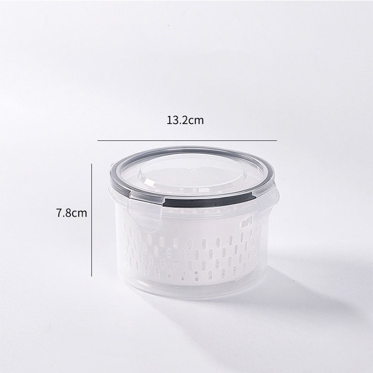 storage box food round storage container with strainer