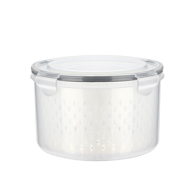 storage box food round storage container with strainer