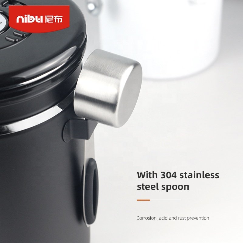 Nibu Barista Tools Stainless Steel Cafe Food Container Storage Spoon Airtight Coffee Bean Canister Coffee Container