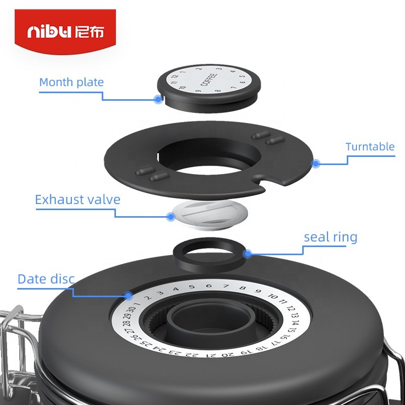 Nibu Barista Tools Stainless Steel Cafe Food Container Storage Spoon Airtight Coffee Bean Canister Coffee Container