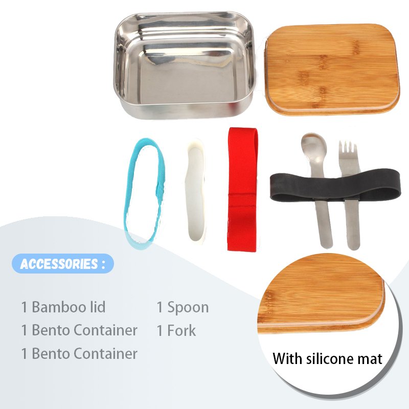 Hot Sale Bamboo Wholesale Wood Lunchbox Food Storage Bins Wooden Food Container Bamboo Kids School Wood Lunch Box