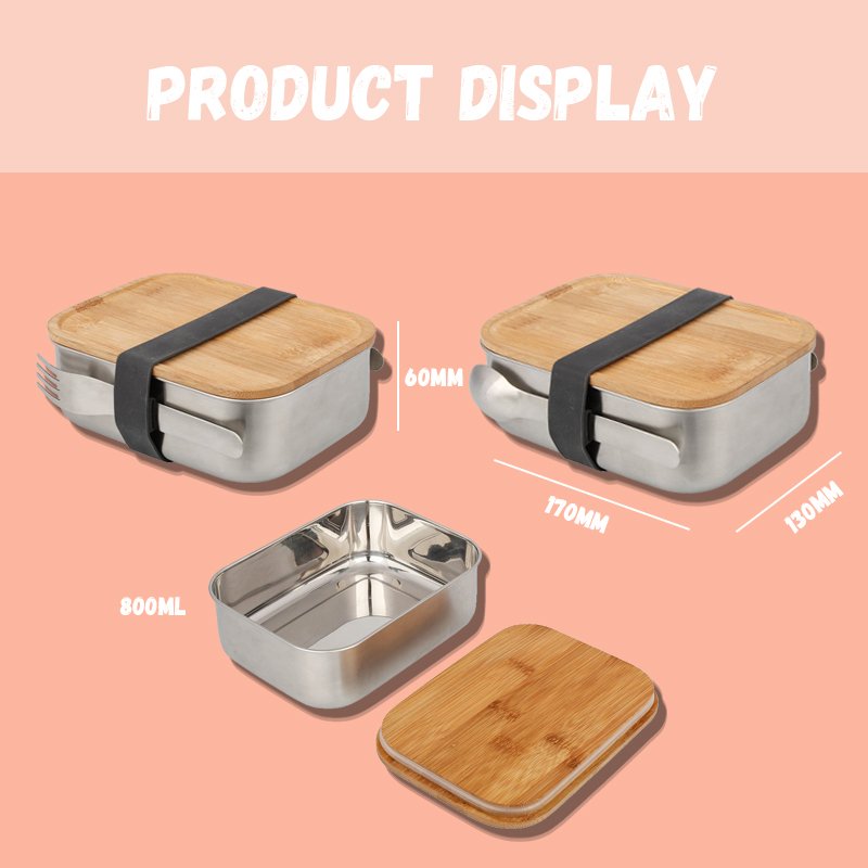 Hot Sale Bamboo Wholesale Wood Lunchbox Food Storage Bins Wooden Food Container Bamboo Kids School Wood Lunch Box