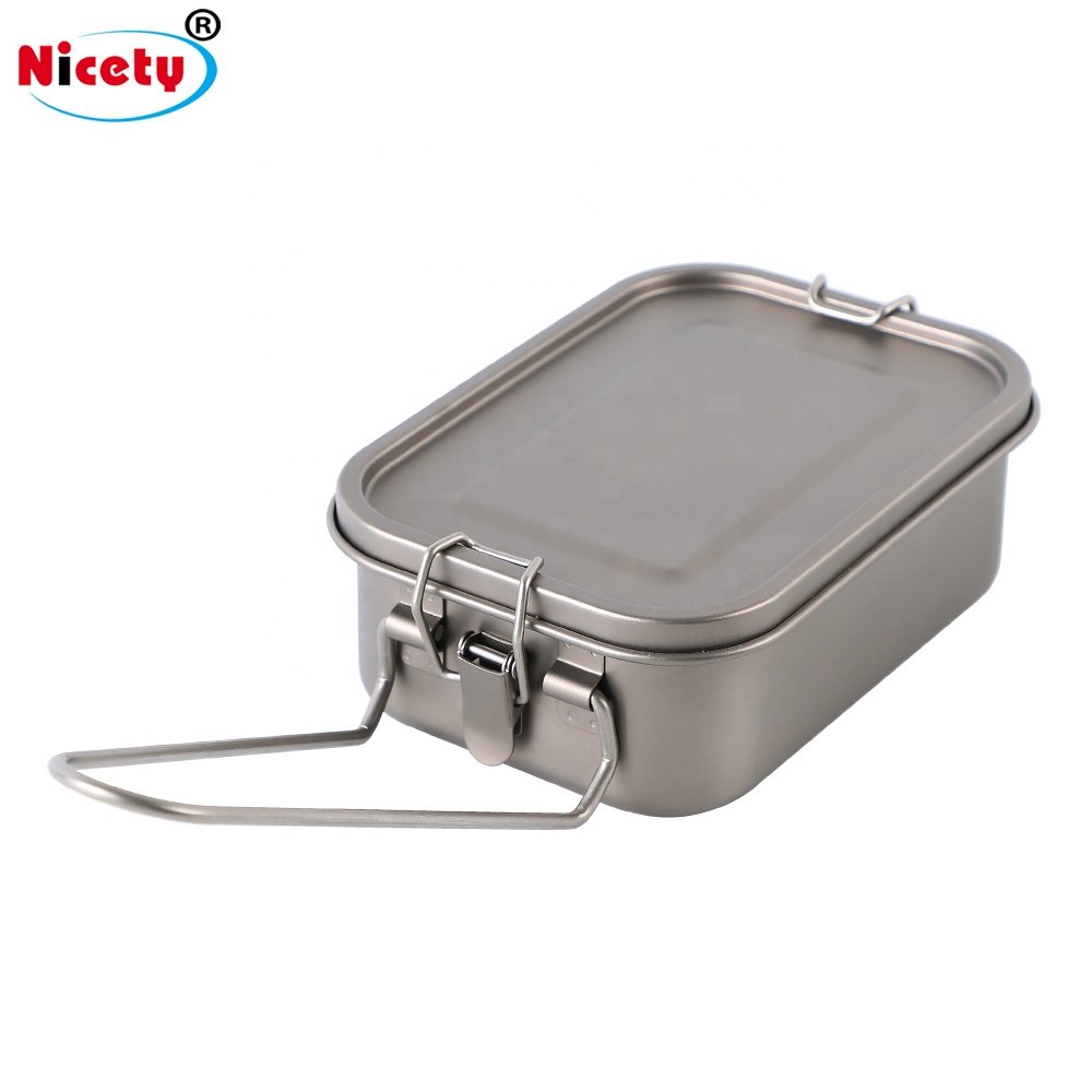 800ml Ultralight Removable Lid Outdoor Picnic Storage Box Pure Titanium Lunch Box Camping Cookware
