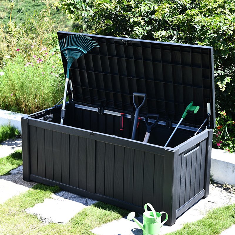 2in 1 Waterproof Outdoor Furniture Garden Plastic Deck Seat Storage Boxes