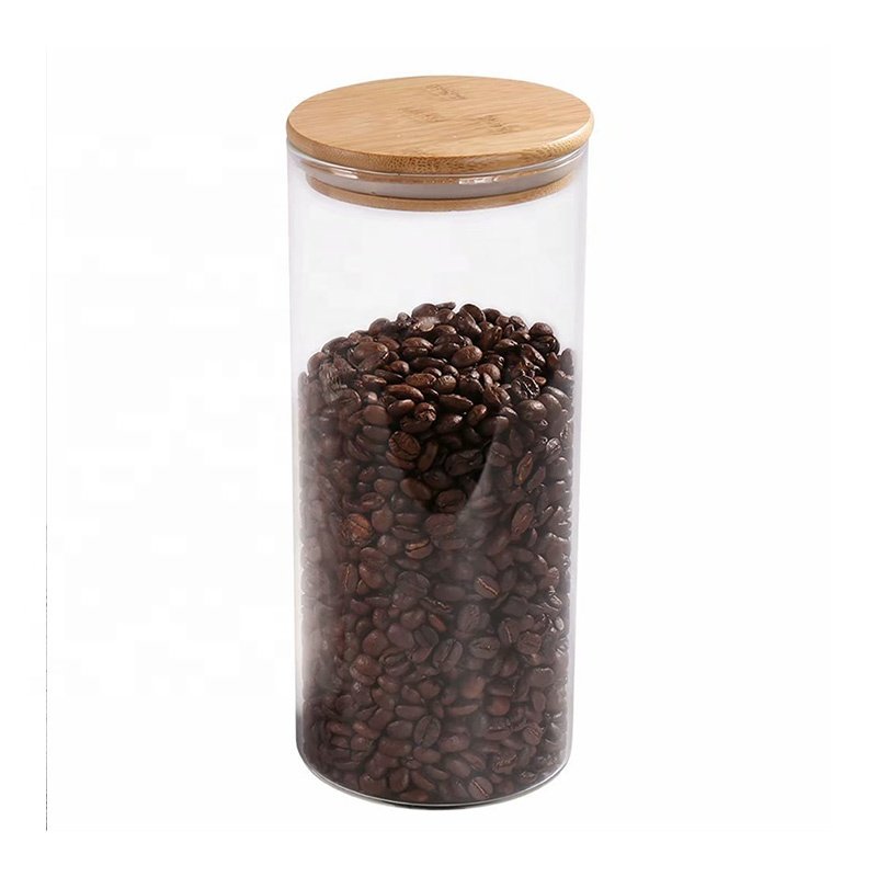 Industry Wholesale Price Glass Jar Food Storage Borosilicate Glassware Airtight Food Storage Clear Glass Jars with Bamboo Lid