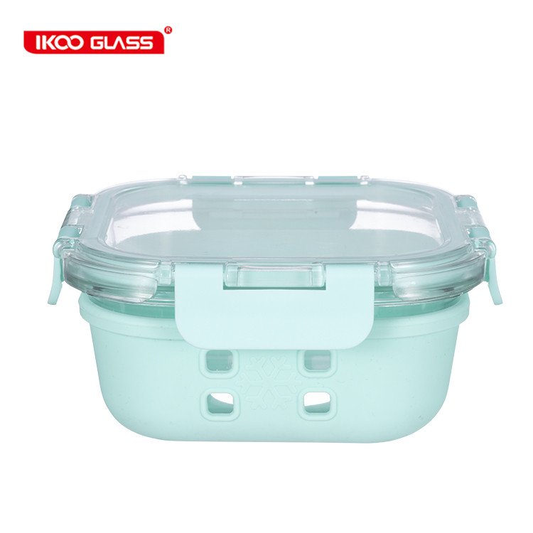 microwave safe glass meal bpa free food storage containers airtight lunch box with silicone sleeve