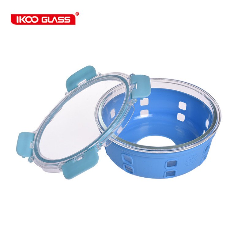 microwave safe glass meal bpa free food storage containers airtight lunch box with silicone sleeve