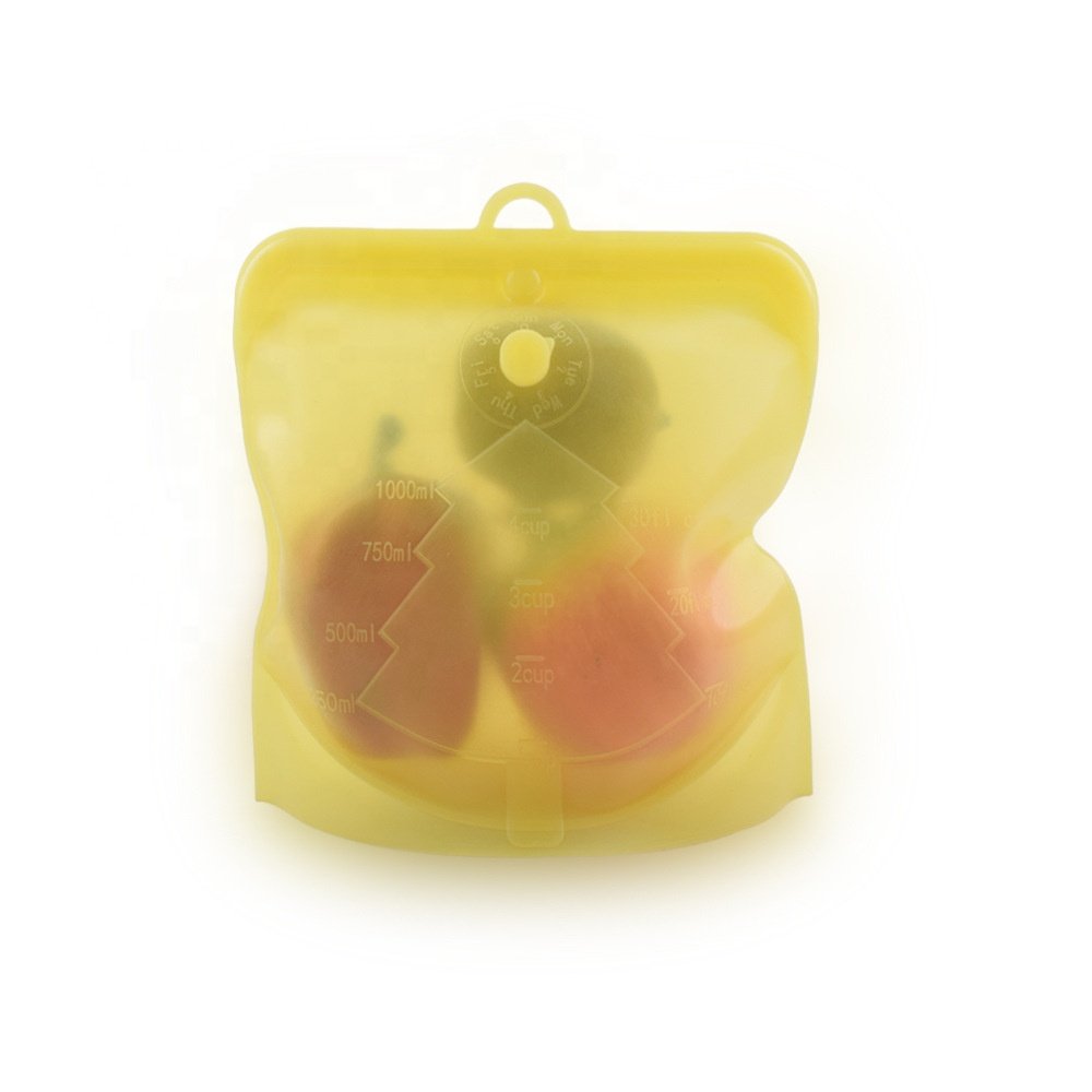 High Quality Silicone Leakproof Containers Reusable Stand Up Zip Shut Bag Cup Fresh Bag Food Storage Bag