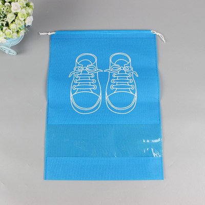 GG47 Customized Non-Woven Shoes Storage Pouch Household Travel Dustproof Shoes Bags Drawstring Transparent Shoe Storage Bag