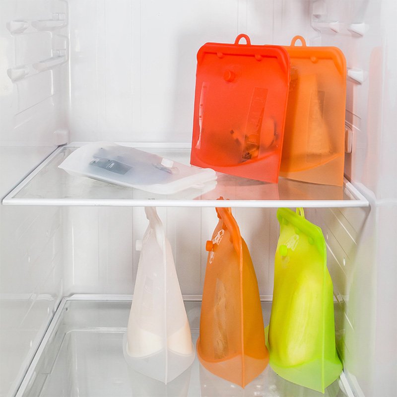 Airtight Seal Freshness Protection Package Reusable Freezer Bags Silicone kids reusable snack bags For Food