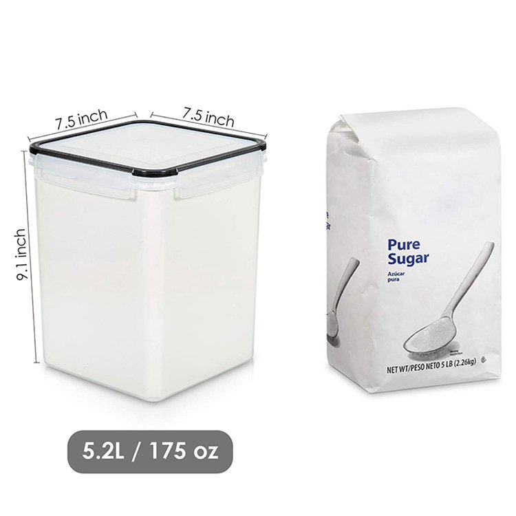 Kitchen Pantry Organization 4pc Pack Large Capacity Food Storage Containers Air Tight Cereal Containers for Dry Food and Baking