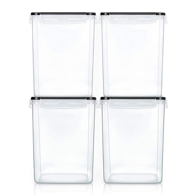 Kitchen Pantry Organization 4pc Pack Large Capacity Food Storage Containers Air Tight Cereal Containers for Dry Food and Baking