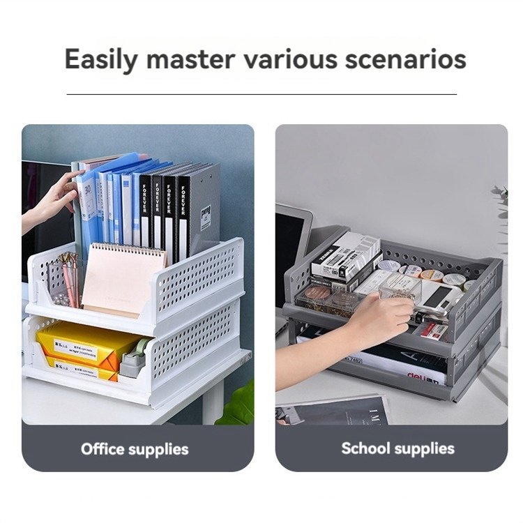 2024 New Arrival Folding Closet Organizers Stackable Plastic Drawer Basket for Office or Bedroom Storage of Clothing