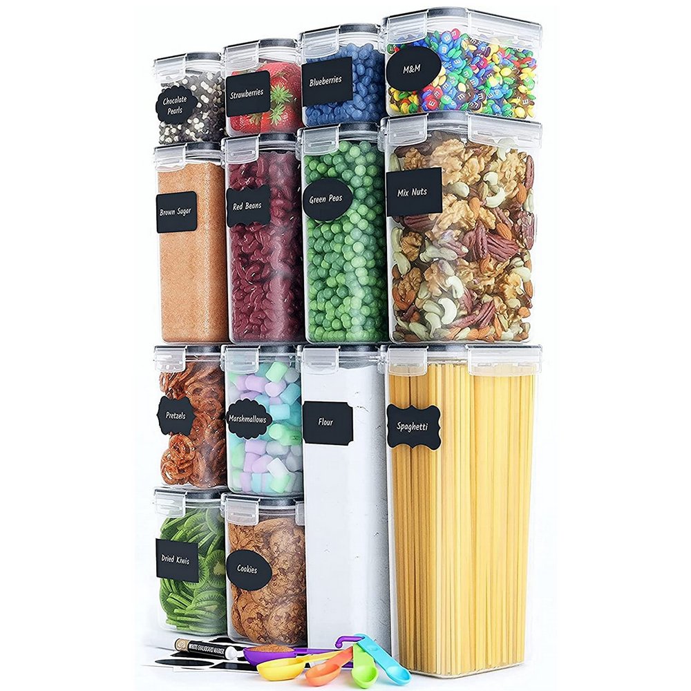 14 PCS Wholesale Free Match Full Sizes Plastic Storage Stackable Box Factory Direct Airtight Food Storage Container Set