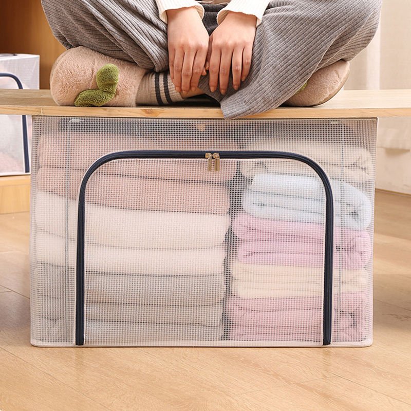 Big Plastic White Quilt Pvc Clear Acrylic Wire Mesh Quilt Fabric Storage Box Bag Stackable Bins For Quilts