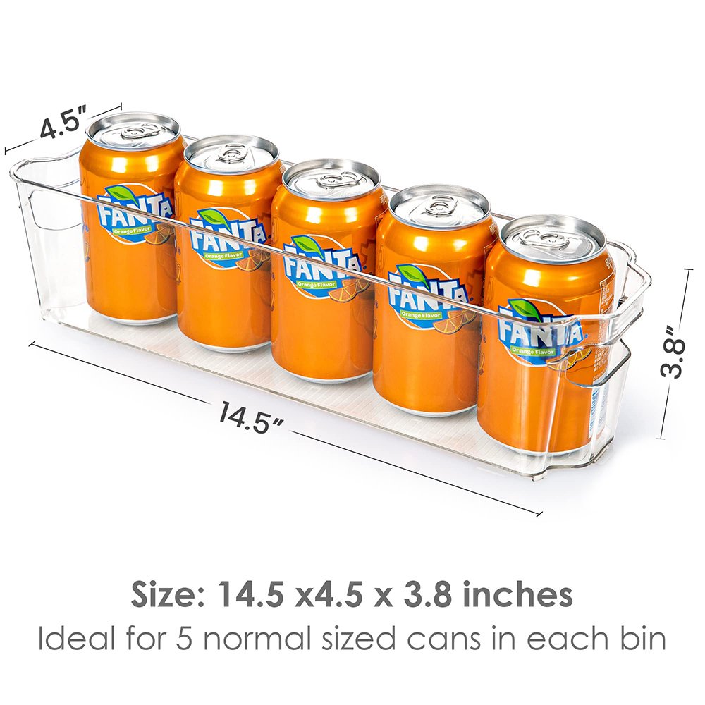 Refrigerator Organizer Bins Clear Plastic Bins for Fridge Kitchen Cabinet Pantry Organization ideal BPA Free Freezer Organize