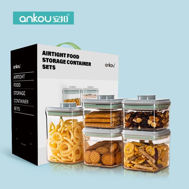 best selling glass jar plastic food containers with lids organizer storage roundness pp food storage & container For household