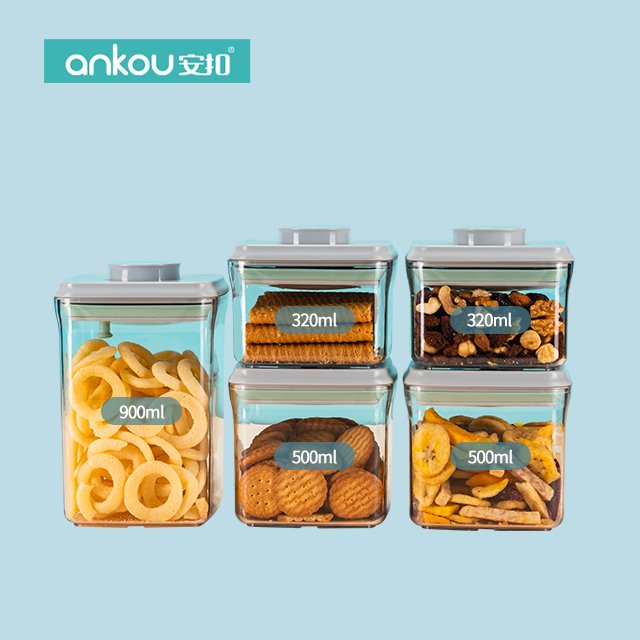 best selling glass jar plastic food containers with lids organizer storage roundness pp food storage & container For household