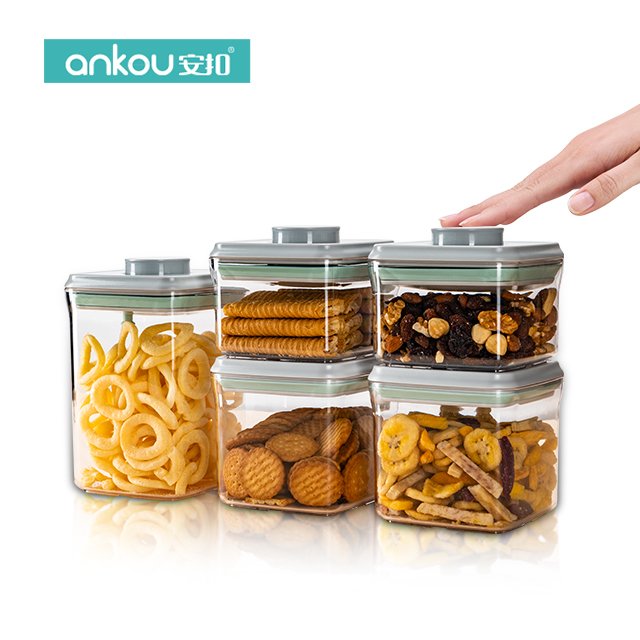 best selling glass jar plastic food containers with lids organizer storage roundness pp food storage & container For household