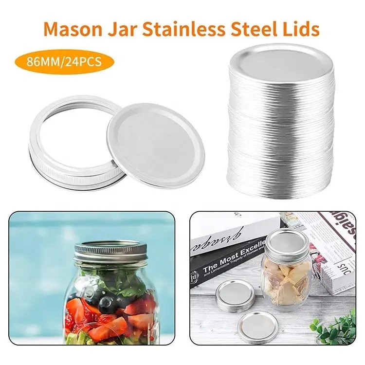 Food Grade 16oz Wide Mouth Print Logo Glass Food Container Honey Fruit Clear Big Volume Mason Jar With Split Lids