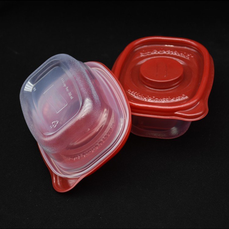Sulide Refrigerated Crisper with Clear Lid Take Out Food Container Plastic Crisper Box Kitchen Storage Containers High Quality 9OZ 20w