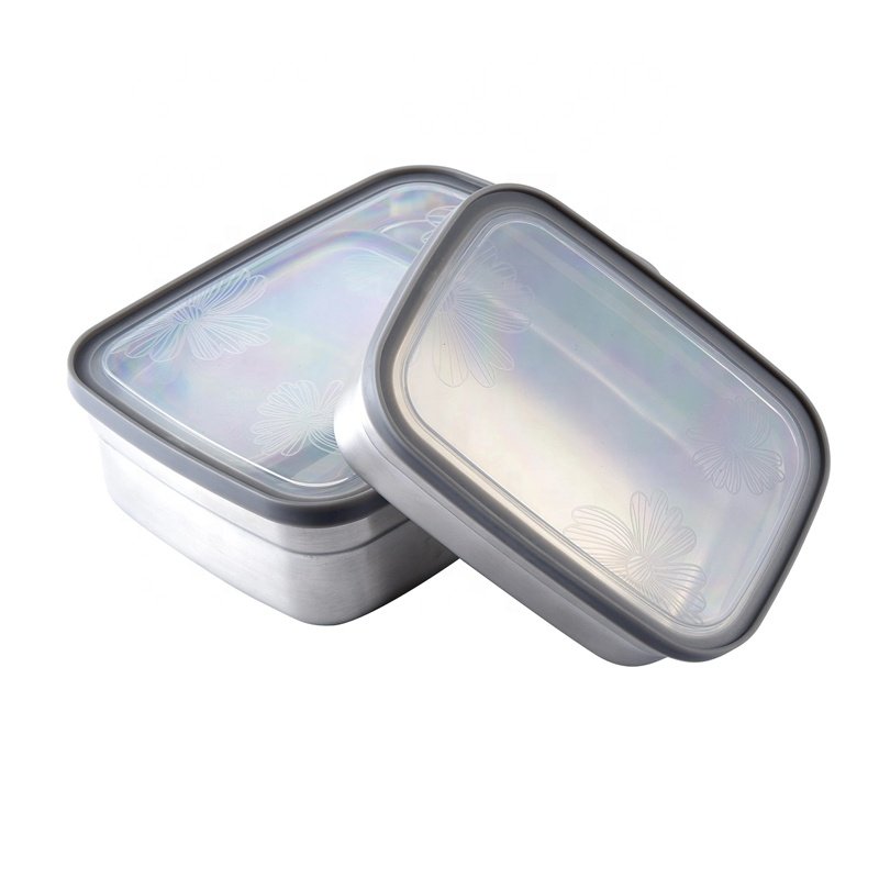 3 Pcs Rectangular Stainless Steel Food Container Storage Boxes Packaging Bento Lunch Box Food Storage Container