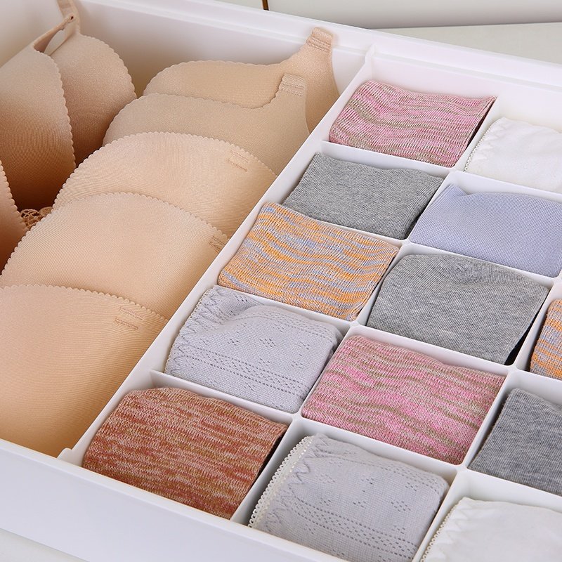 Household PP wardrobe organizer underclothes bra briefs socks plastic closet underwear storage box with lid